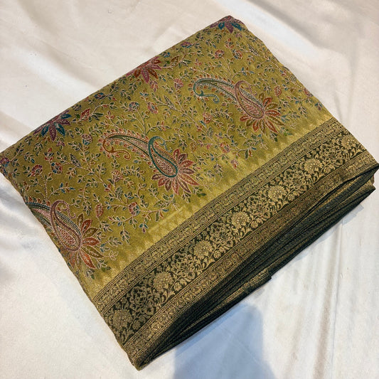 PASHMEENA GERORGETTE SAREES WITH KAATA WORK