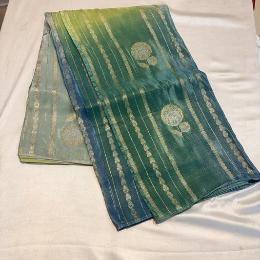 PREMIUM CHINON CREAPE SAREE IN AMBREE SHADES