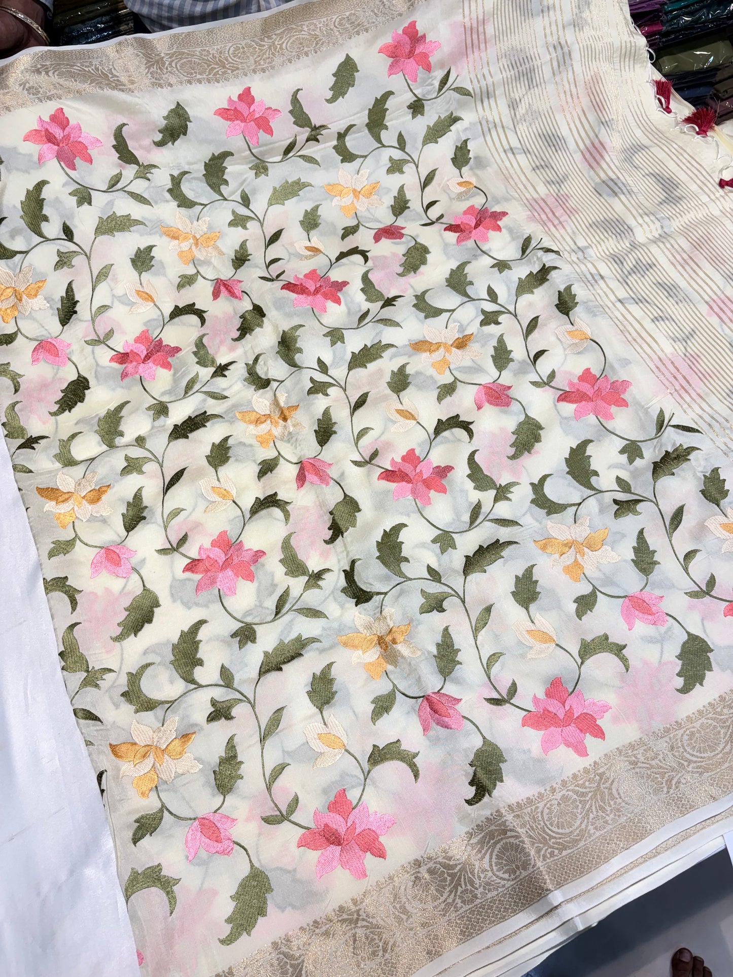 VISCOSE SILK WITH EMBROIDERY WORK