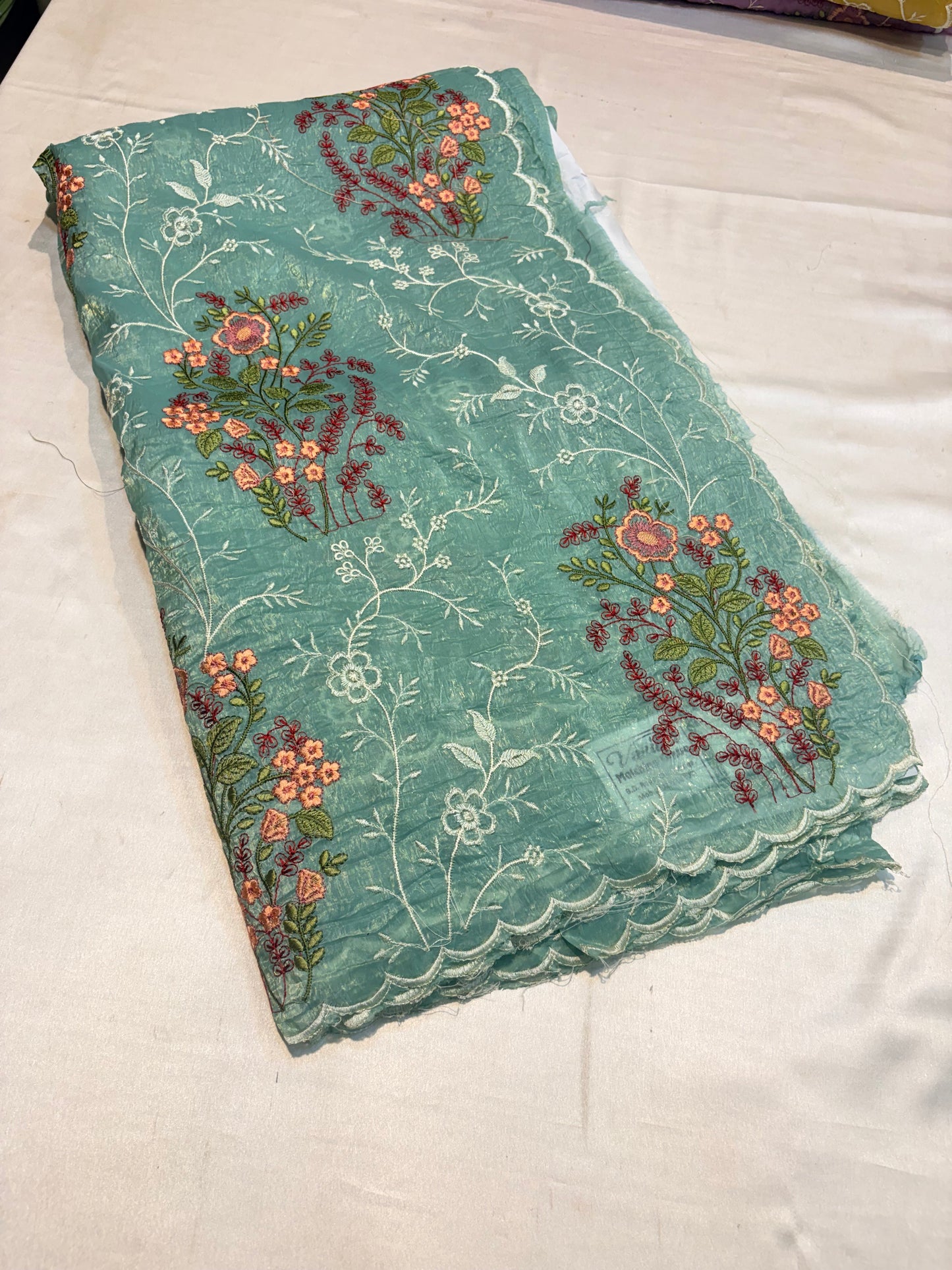 Soft fancy sarees with embroidery work