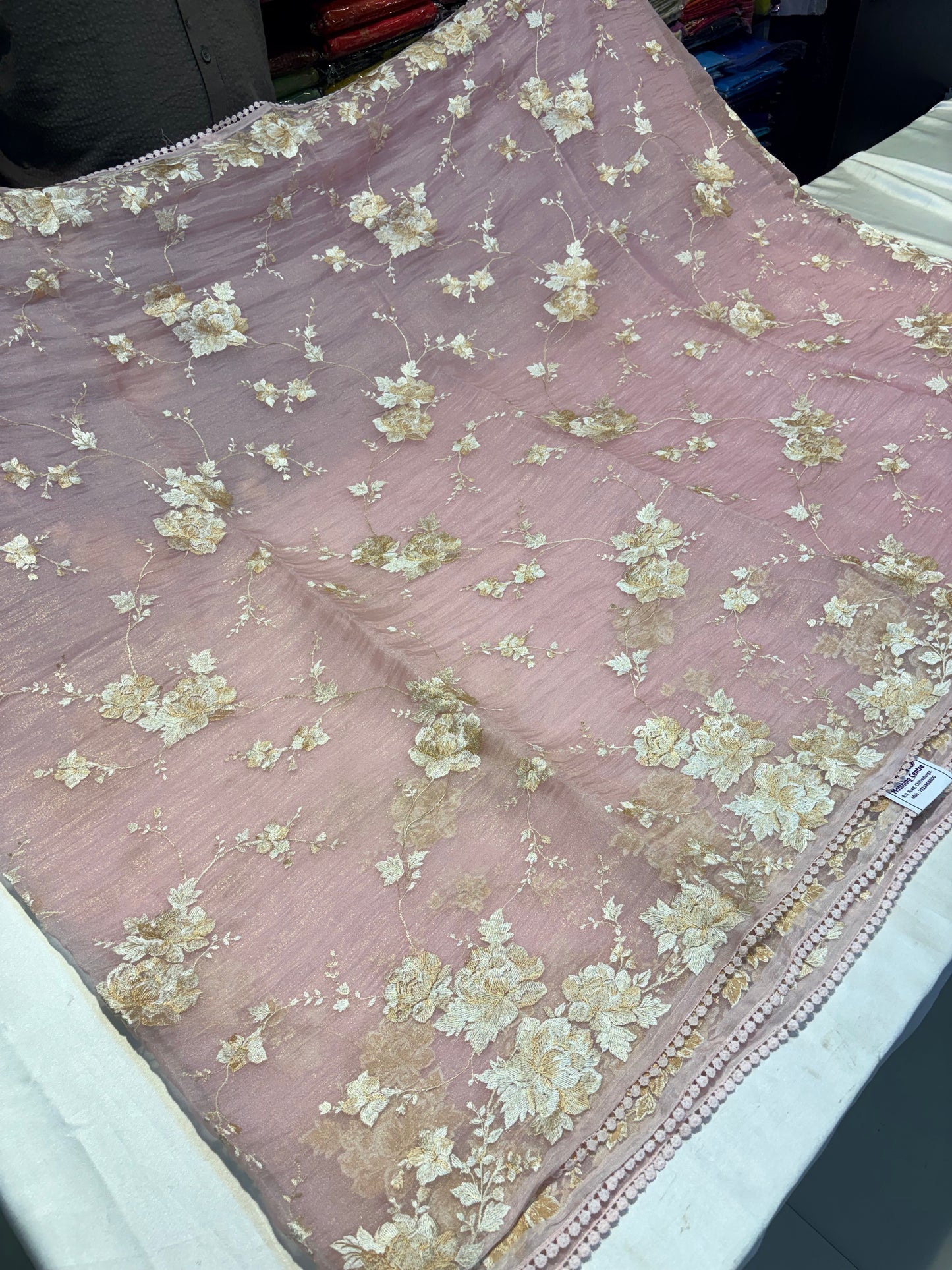 SOFT FANCY SAREE WITH APPLIQUE WORK