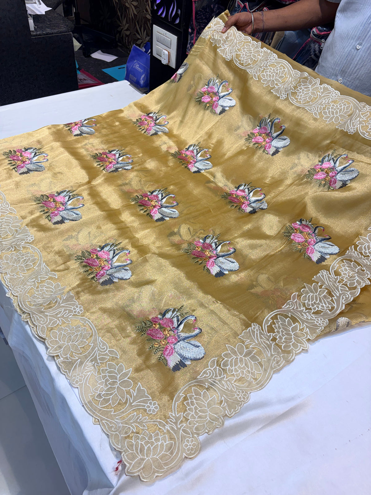 SOFT GLASS ORGANZA TISSUE SAREE