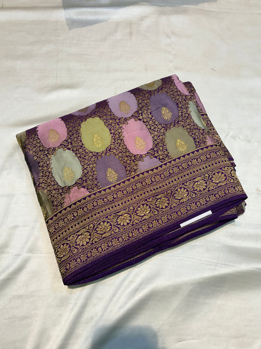 PURE PASHMEENA SILK SAREE IN RANGKAT PATTERN