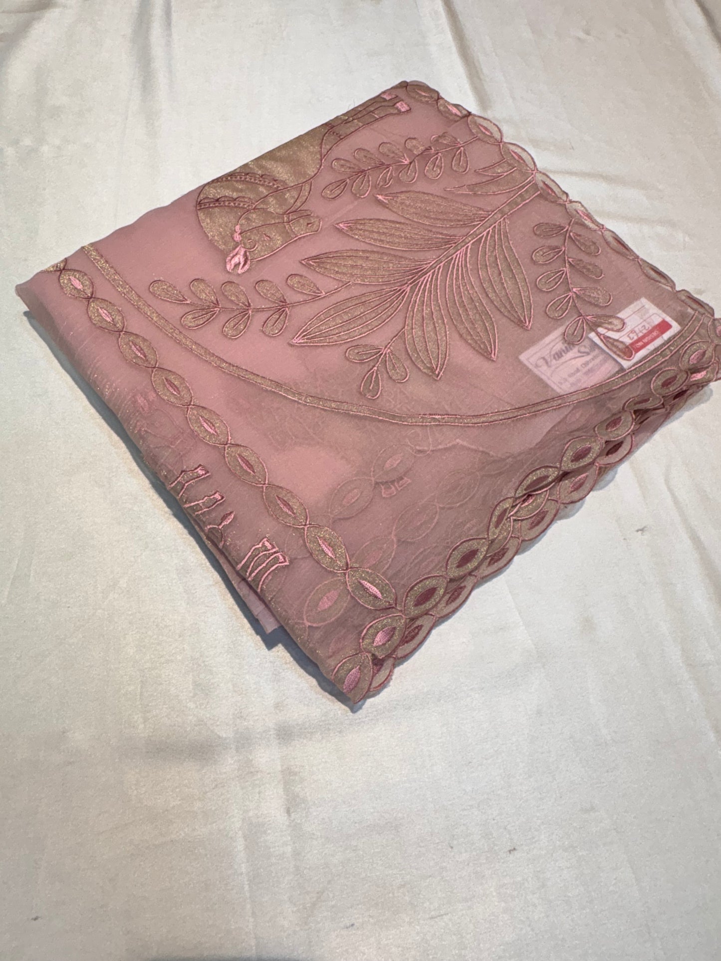 PREMIUM SOFT ORGANZA SAREE WITH APPLIQUE WORK