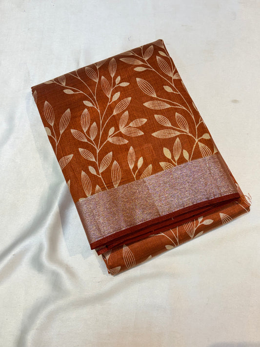 PRINTED RAW SILK SAREE
