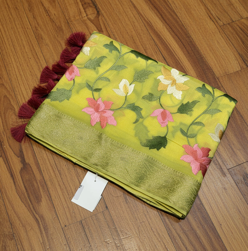 VISCOSE SILK WITH EMBROIDERY WORK