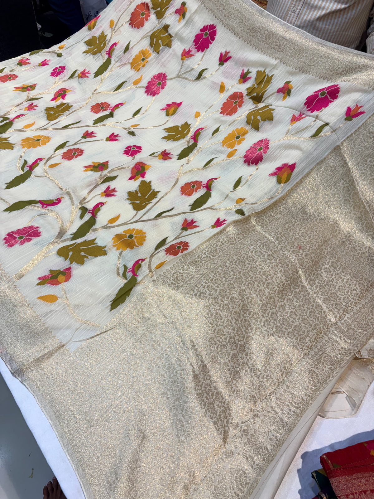 PREMIUM TUSSUR GEORGETTE SAREE WITH MEENA ZARI