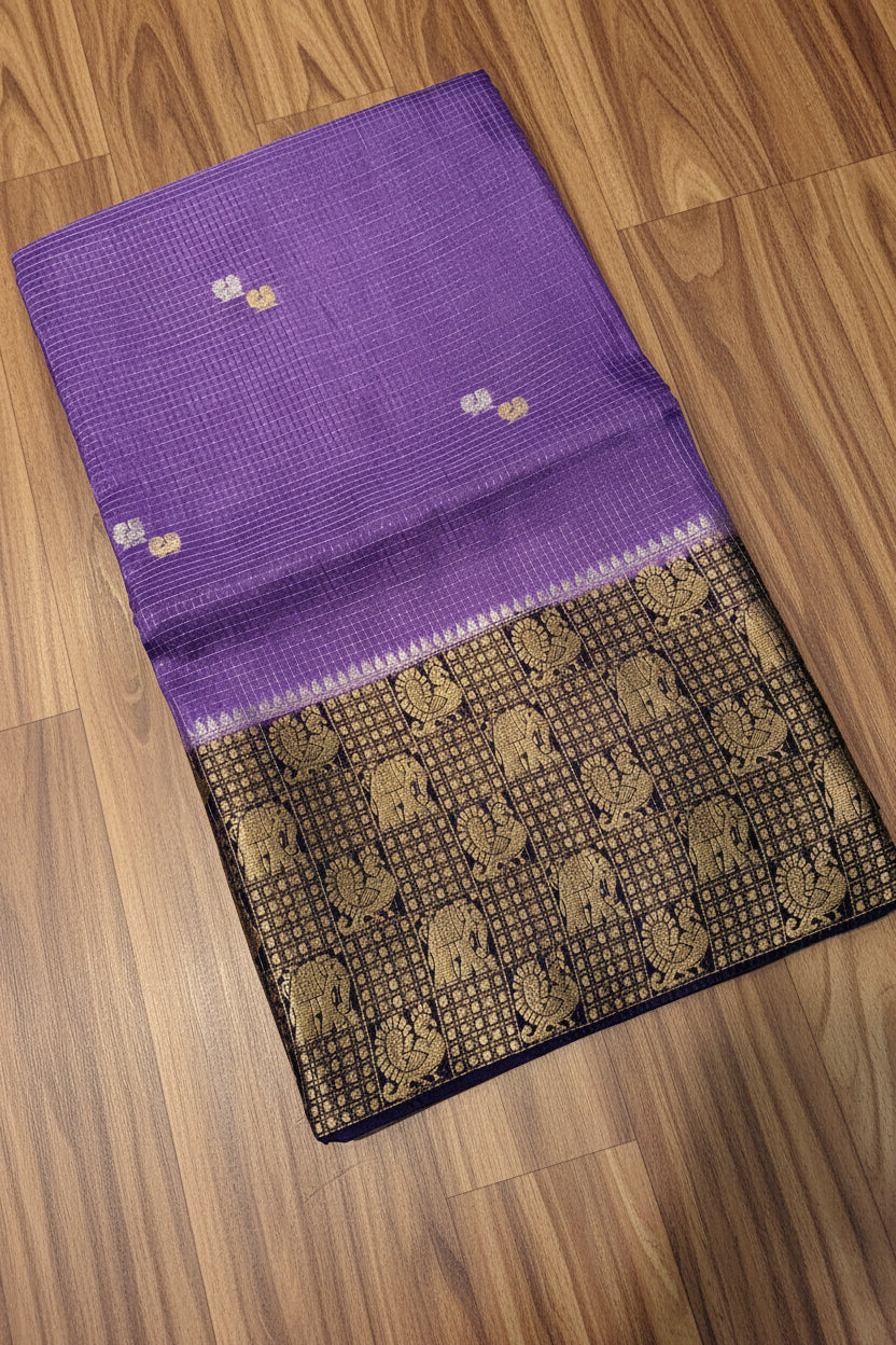 PREMIUM CHECKS VISCOSE SILK SAREE