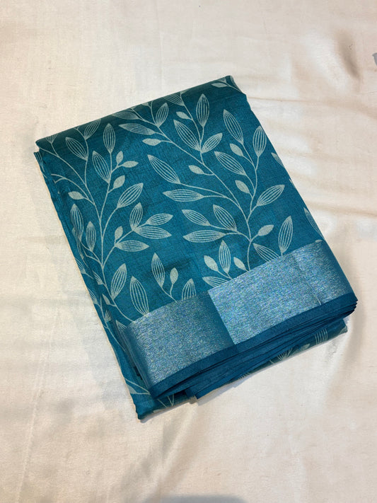 PRINTED RAW SILK SAREE