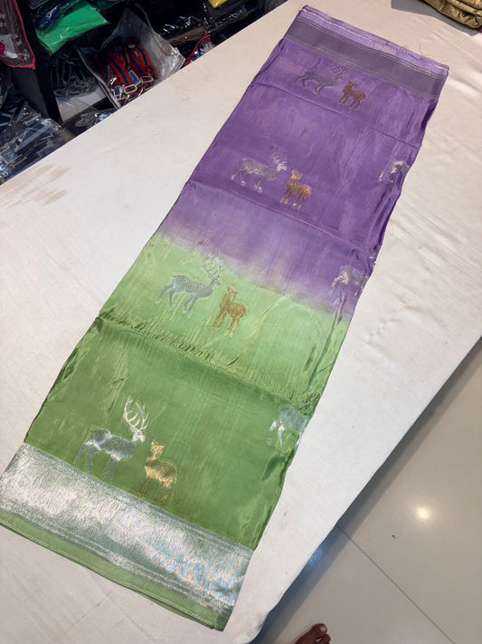 PREMIUM H O CREAPE SILK SAREE IN DUAL SHADE