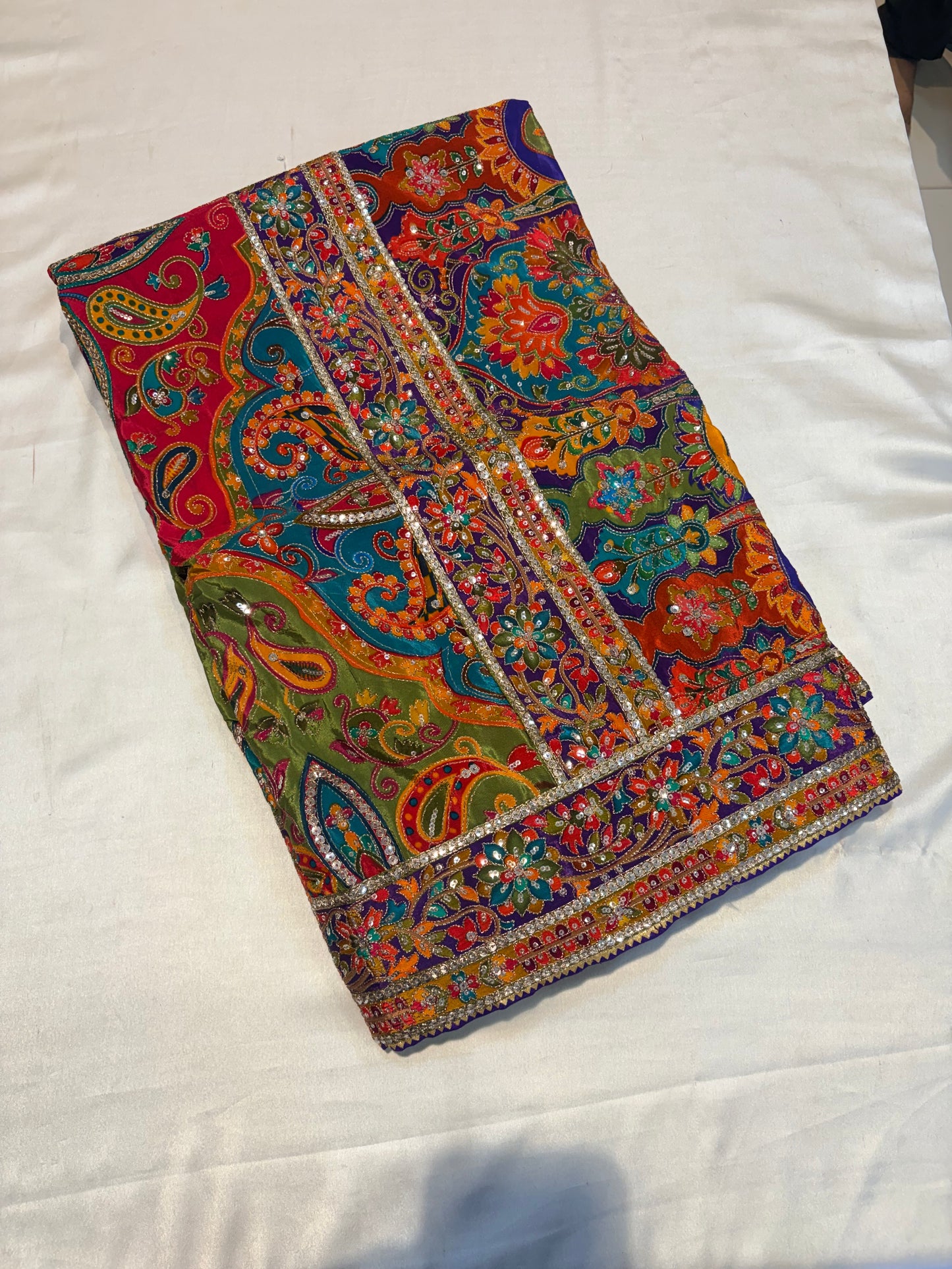 PURE PASHMEENA WITH WORK & READY BLOUSE