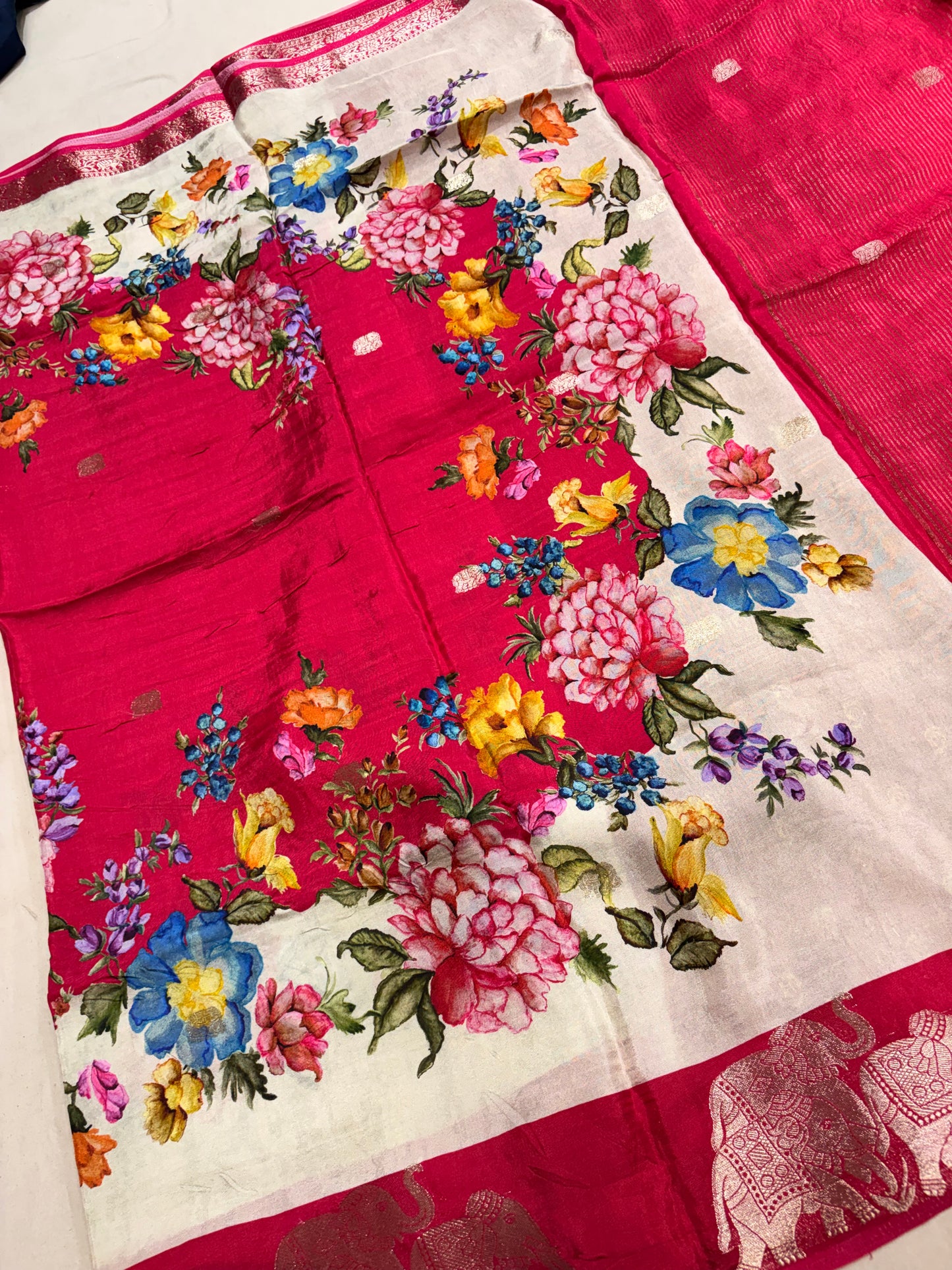 PREMIUM PRINTED MOUNGA SAREE