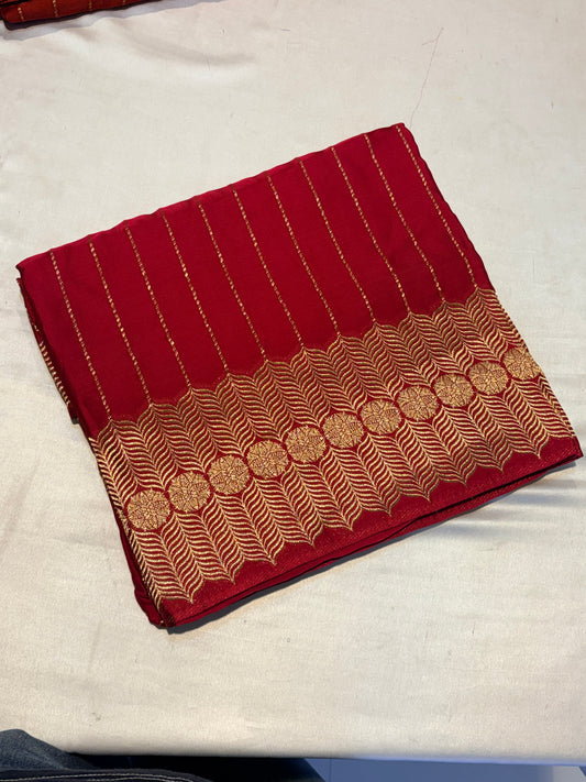 PURE BANARAS MASHRU CREAPE SILK SAREES