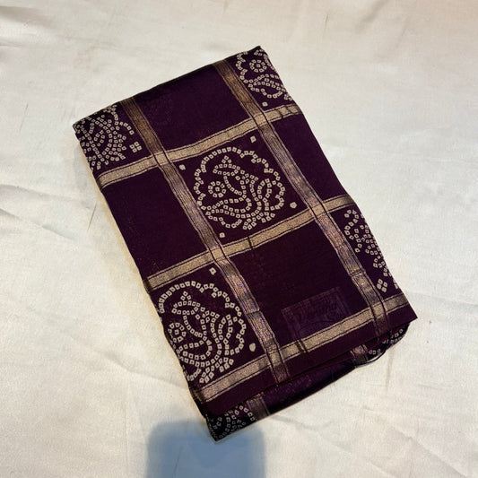 PREMIUM SOFT GHARCHOLA BANDHINI COTTON SILK SAREE
