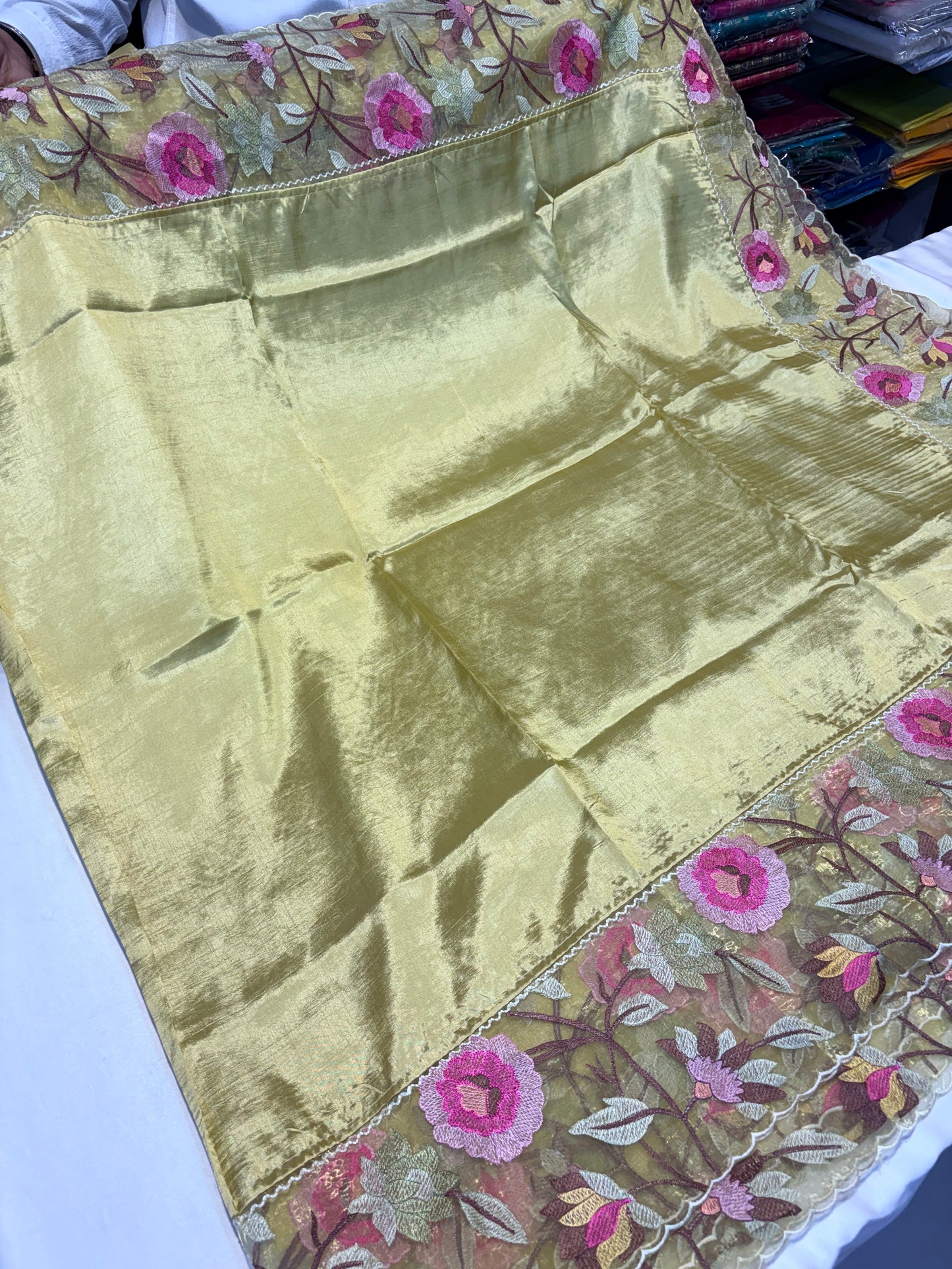 FANCY SAREE WITH THREAD WORK BORDER