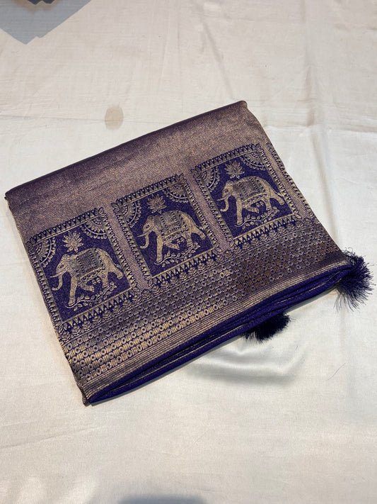 PREMIUM SOFT BROCADE MOUNGA SILK SAREE