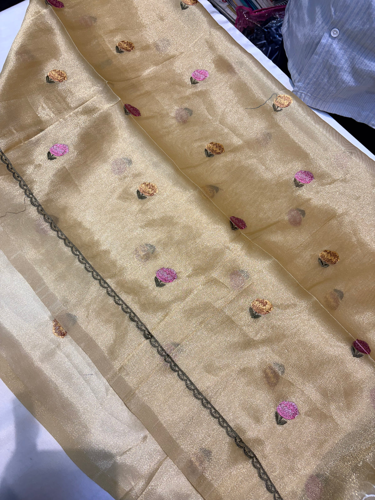 SOFT GLASS ORGANZA TISSUE SAREE