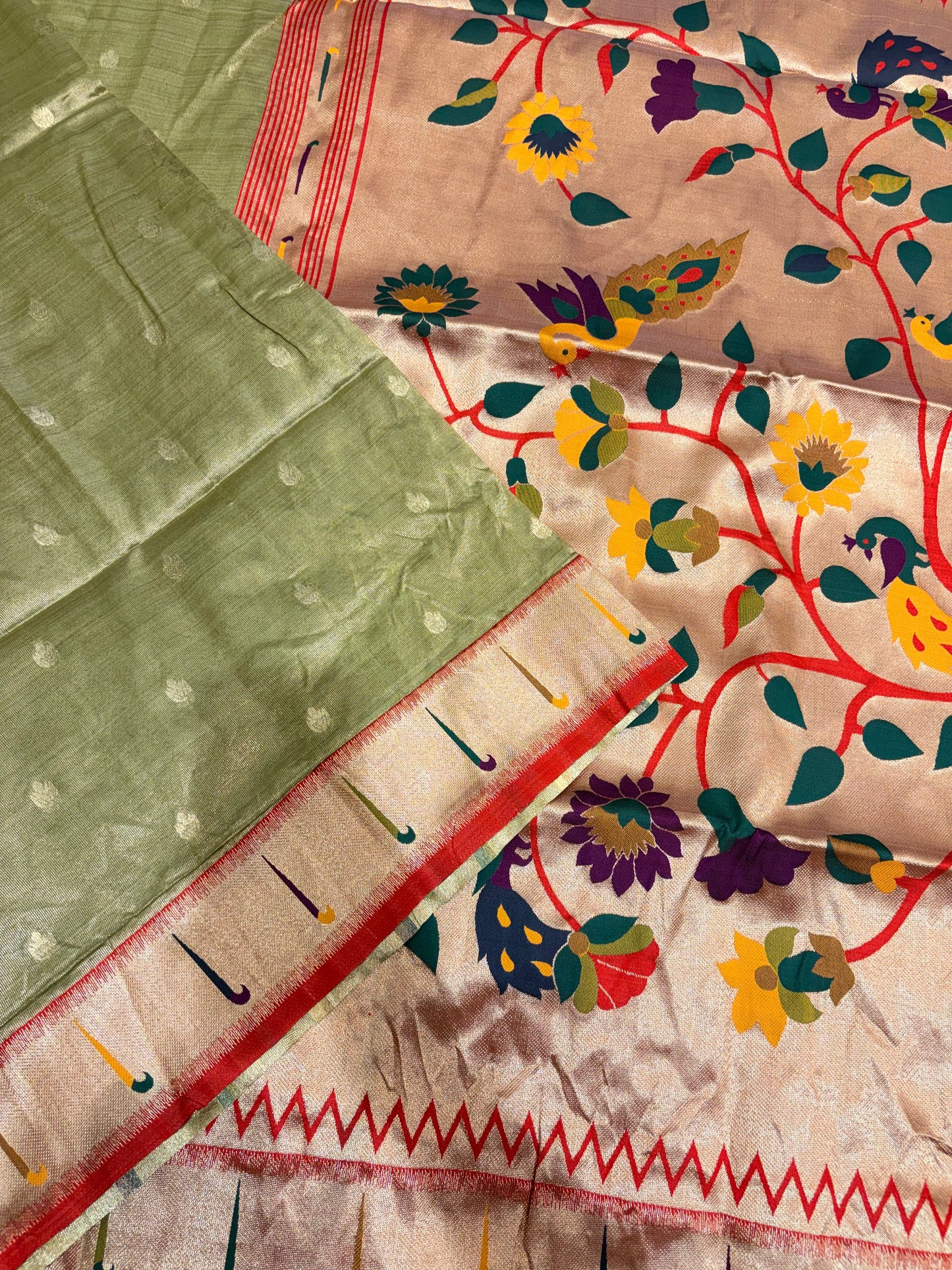 SEMI PAITHANI TISSUE SILK SAREE
