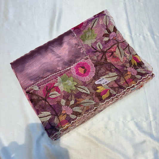 FANCY SAREE WITH THREAD WORK BORDER