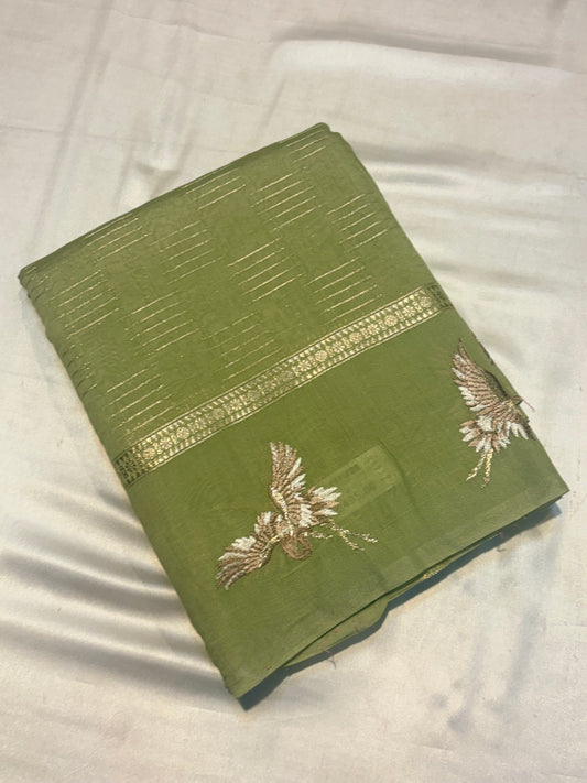 PREMIUM SOFT COTTON SILK SAREE WITH EMBROIDERY WORK