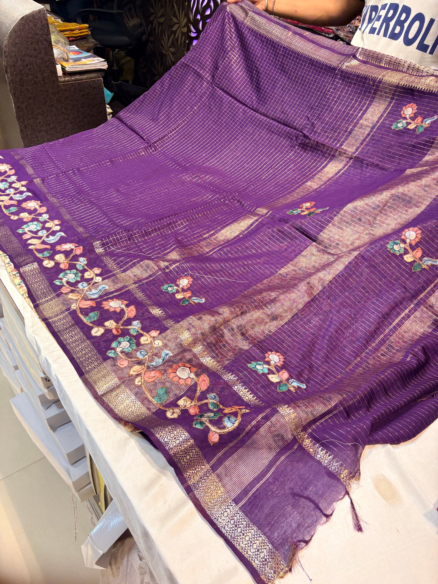 PREMIUM VISCOSE SILK WITH APPLIQUE WORK