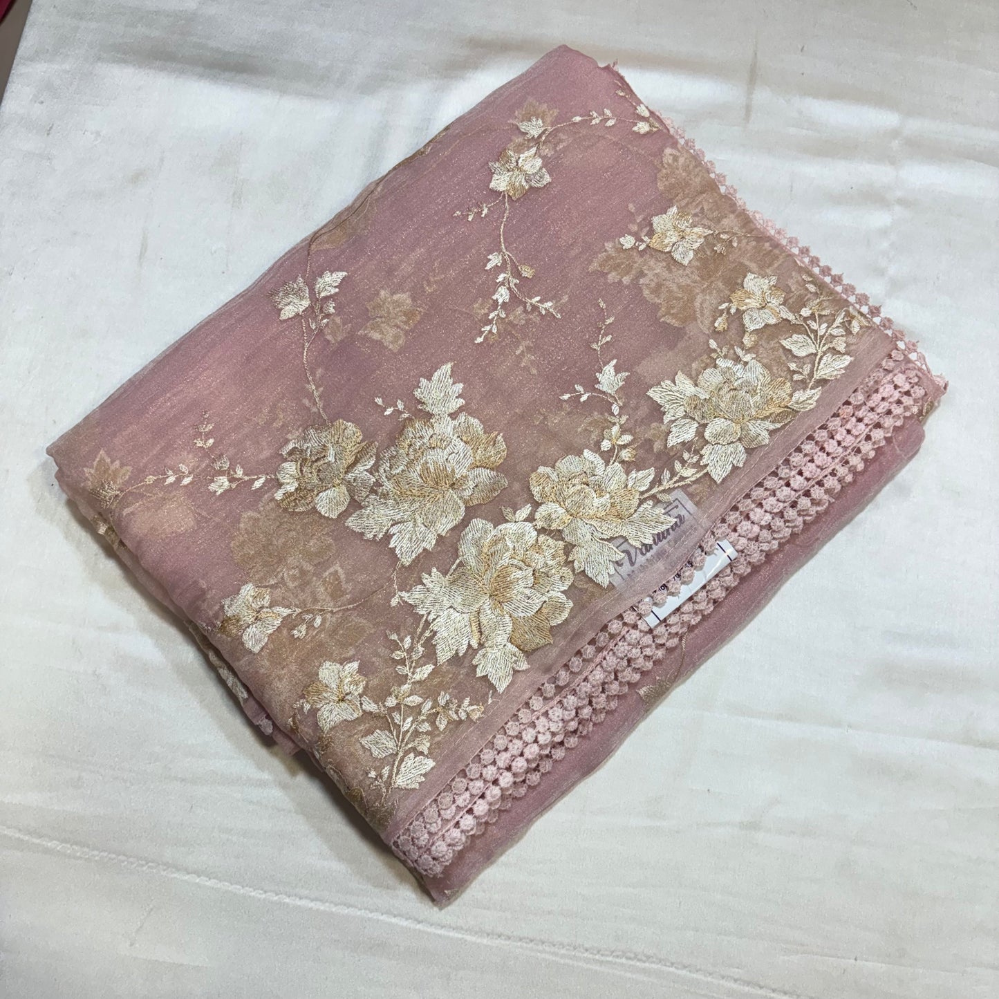 SOFT FANCY SAREE WITH APPLIQUE WORK