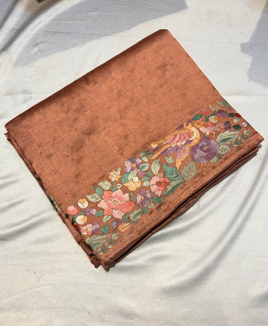 SOFT TUSSUR SILK SAREE WITH EMBROIDER WORK