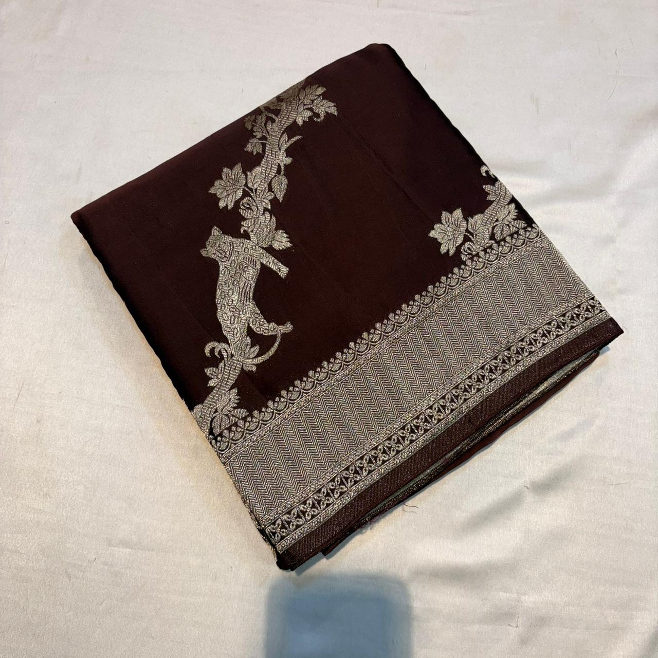 PREMIUM MUSHRU CREAPE SAREES
