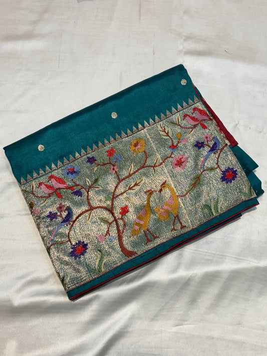TUSSUR SILK SAREE WITH PAITHANI ZARI  WORK