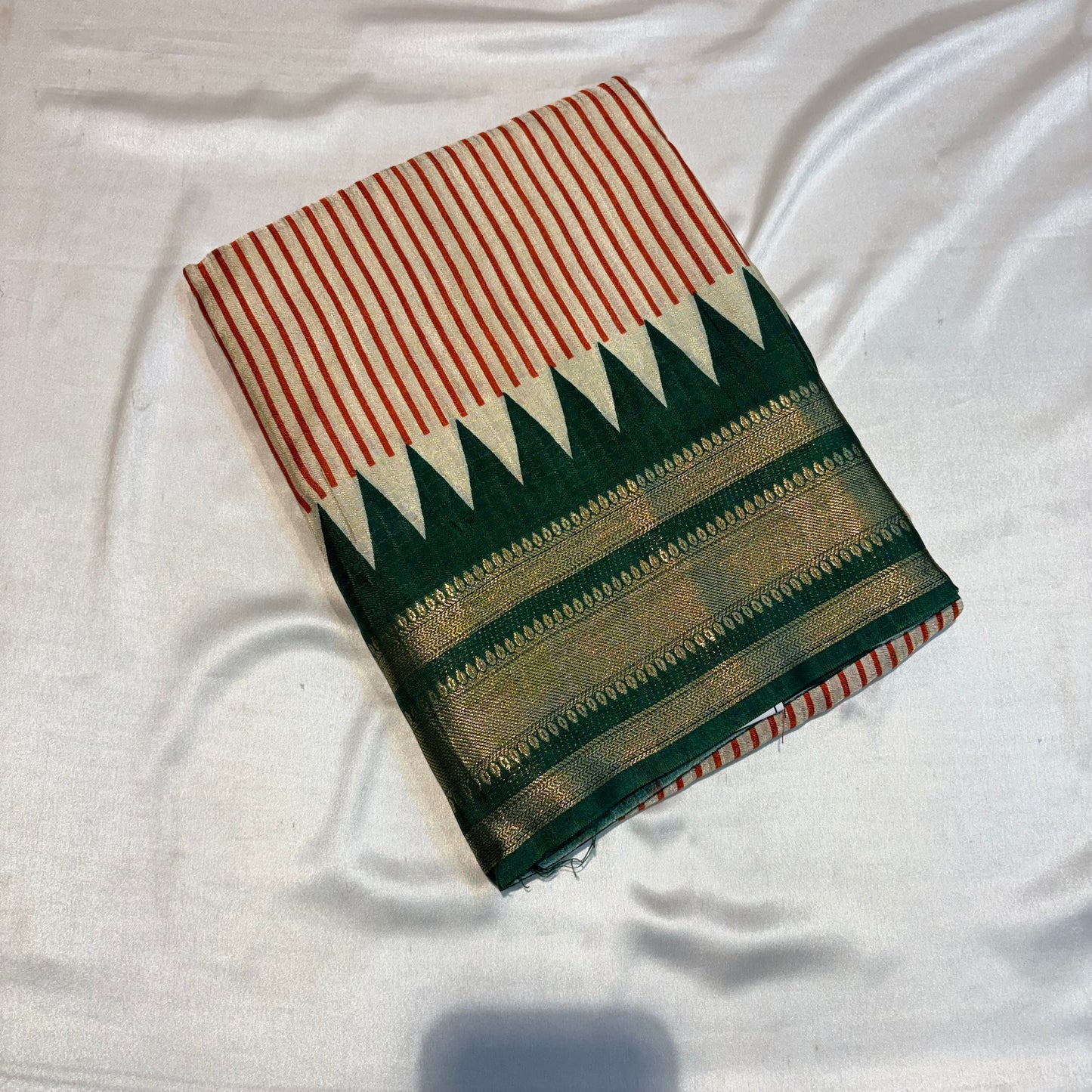 SOFT CHANDERI DOLA SAREES WITH GANGA YAMMUNA BORDER