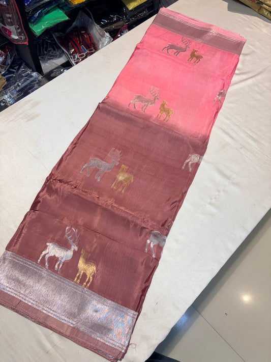 PREMIUM H O CREAPE SILK SAREE IN DUAL SHADE