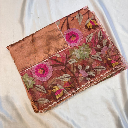 FANCY SAREE WITH THREAD WORK BORDER