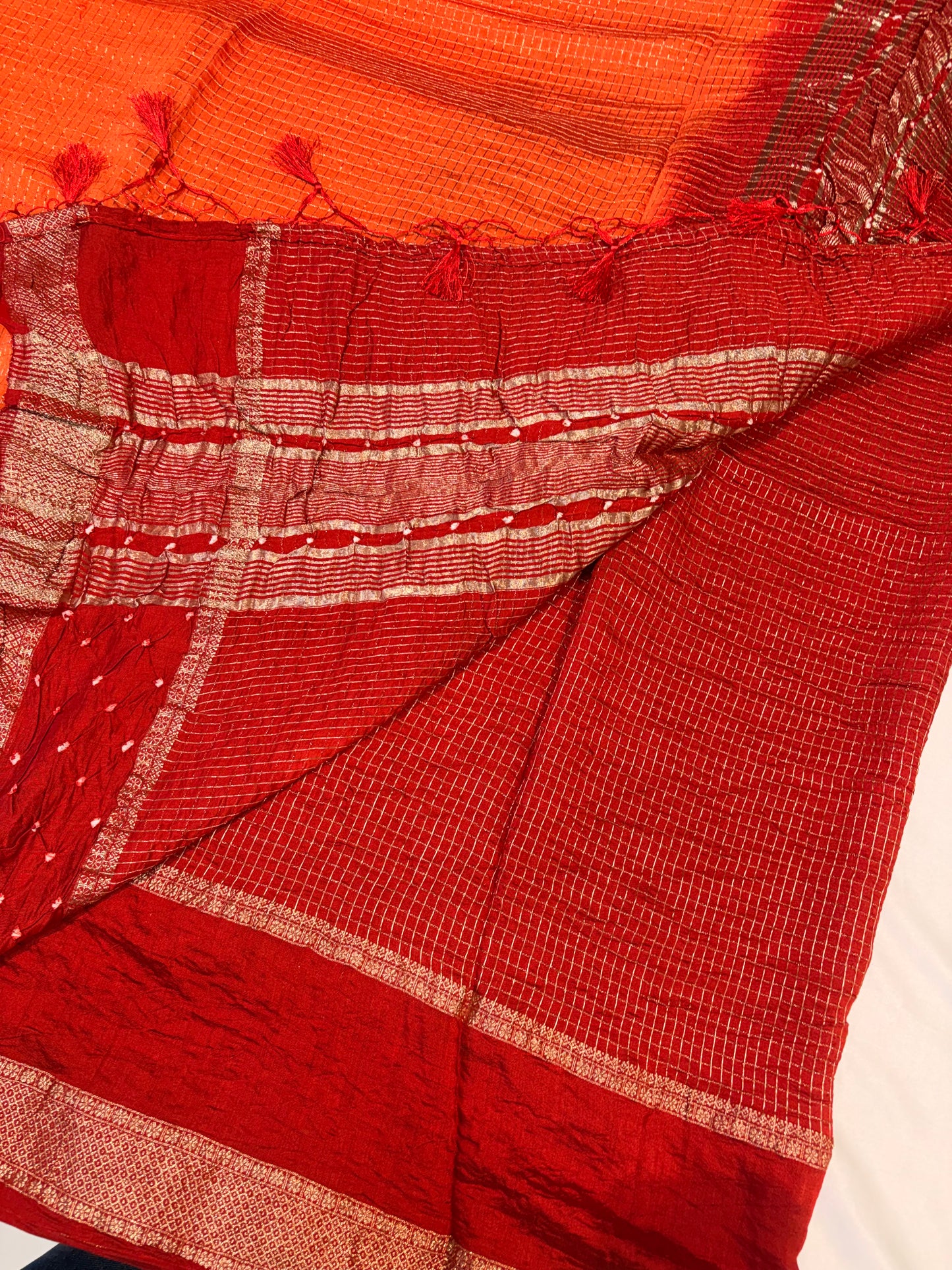 PREMIUM VISCOSE SILK SAREE WITH BHANDINI BORDER