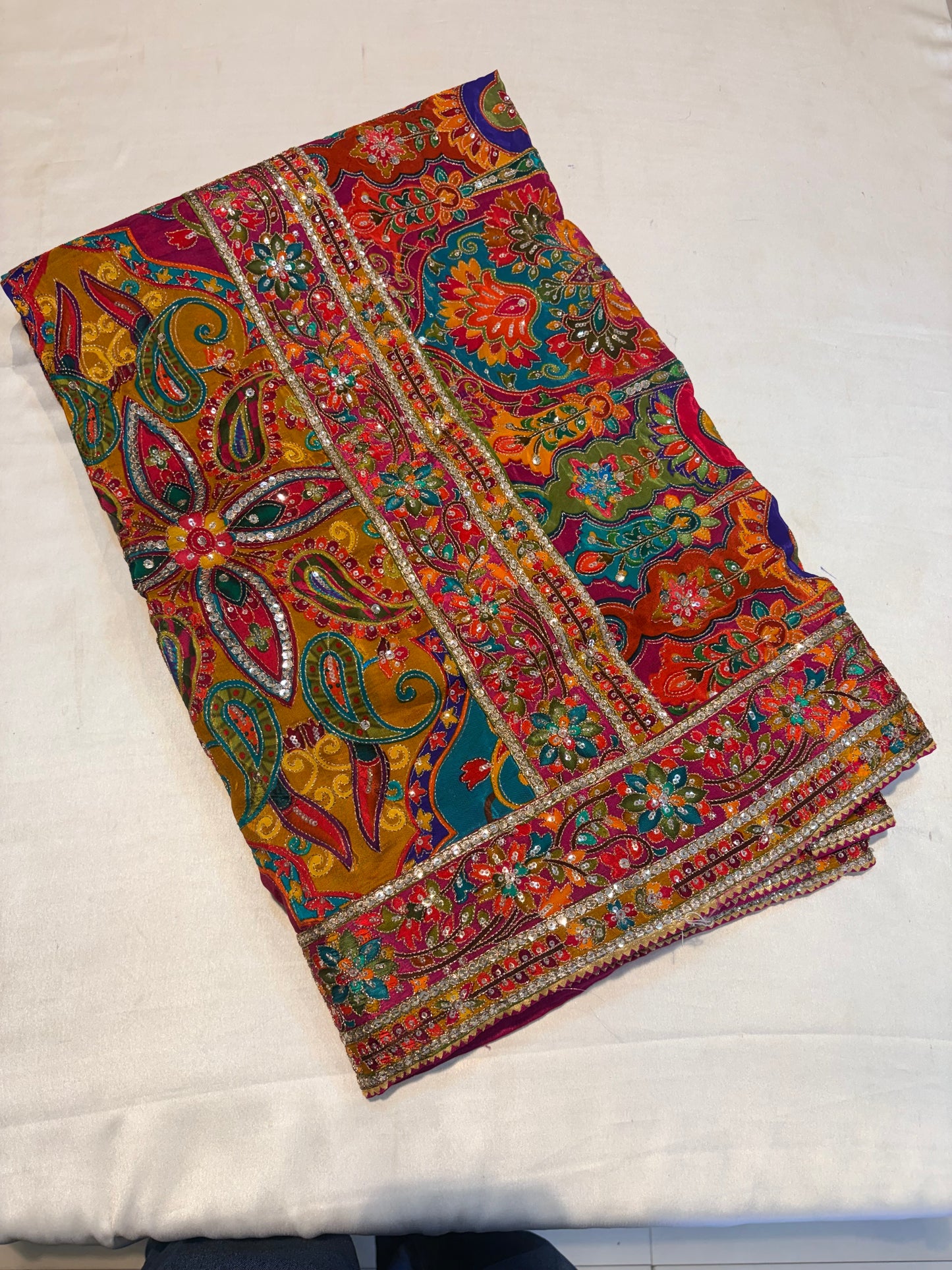 PURE PASHMEENA WITH WORK & READY BLOUSE