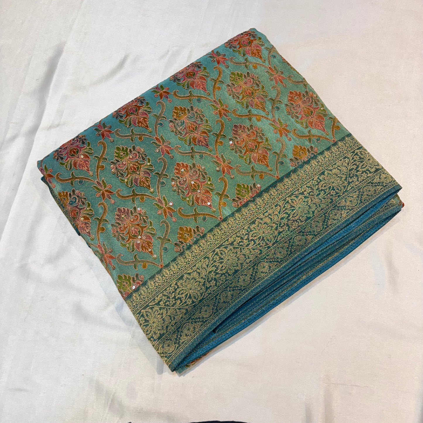 PURE PASHMEENA SILK SAREE WITH SEQUENCE WORK