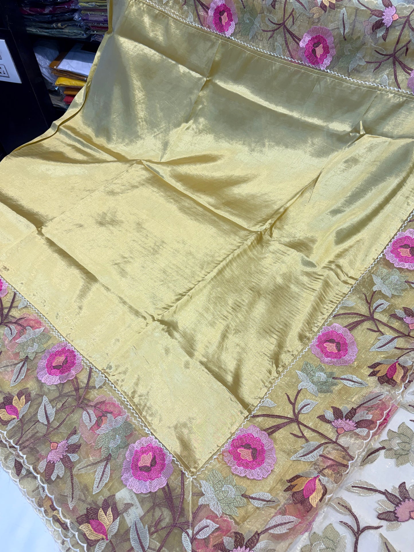 FANCY SAREE WITH THREAD WORK BORDER