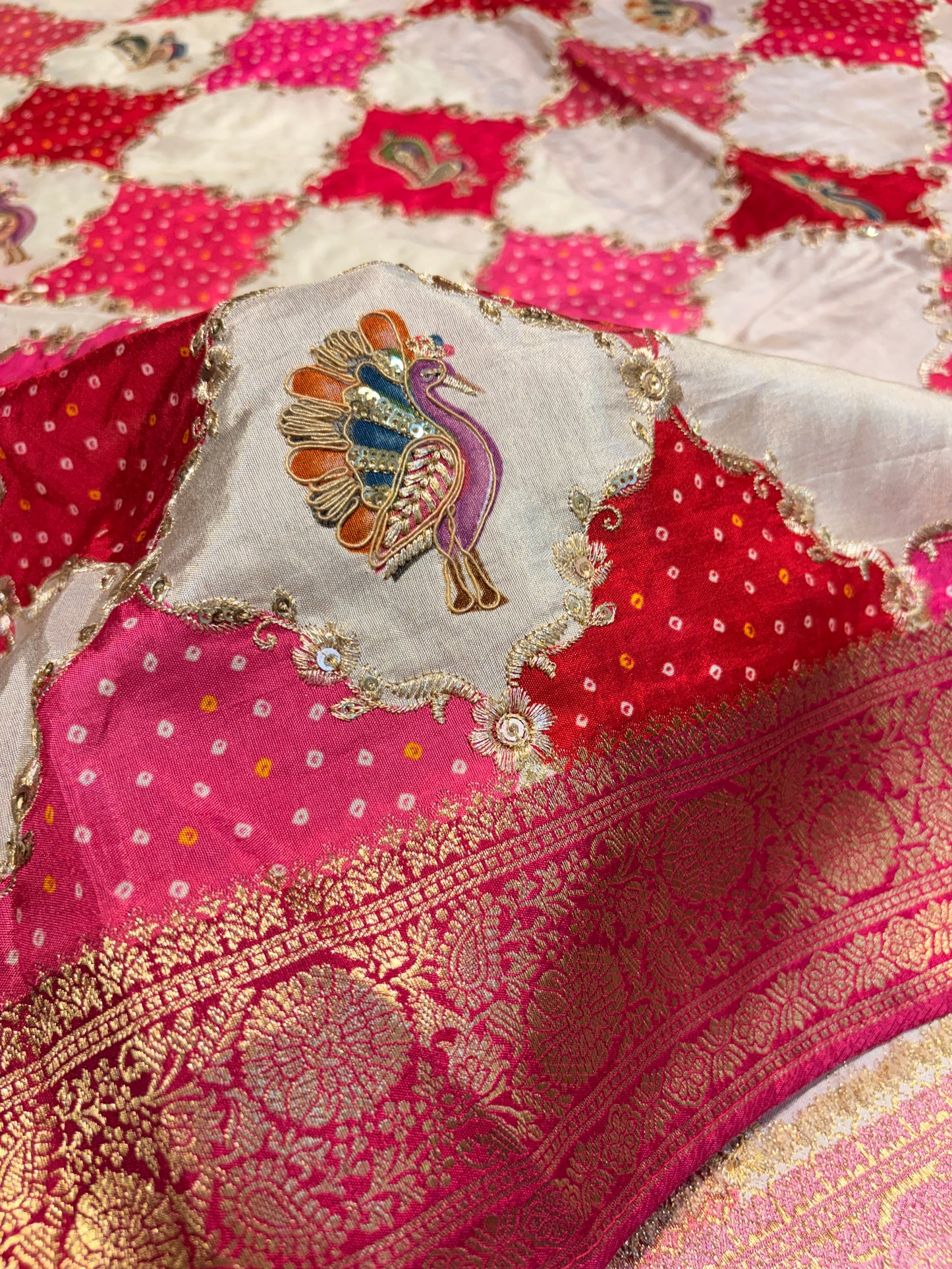 PURE PASHMEENA SILK SAREE WITH WORK