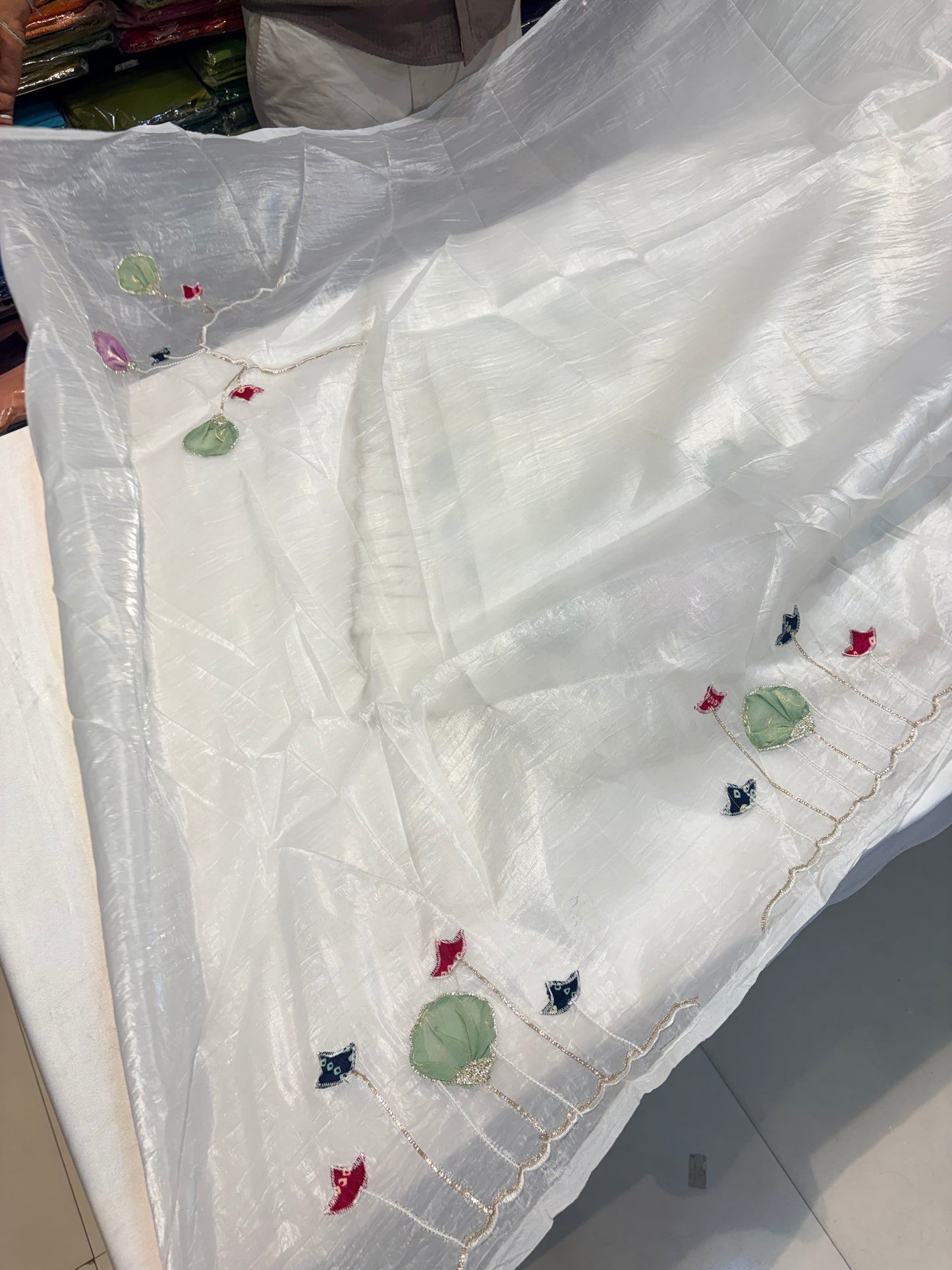 PARTYWEAR SAREE WITH APPLIQUE WORK