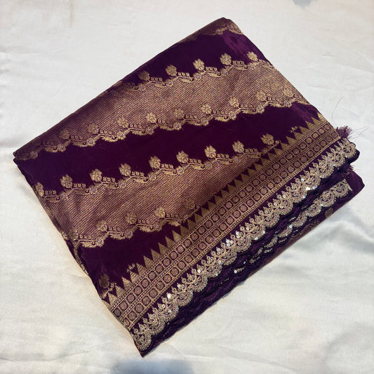 PREMIUM BANARASI CHINON CREAPE SAREE