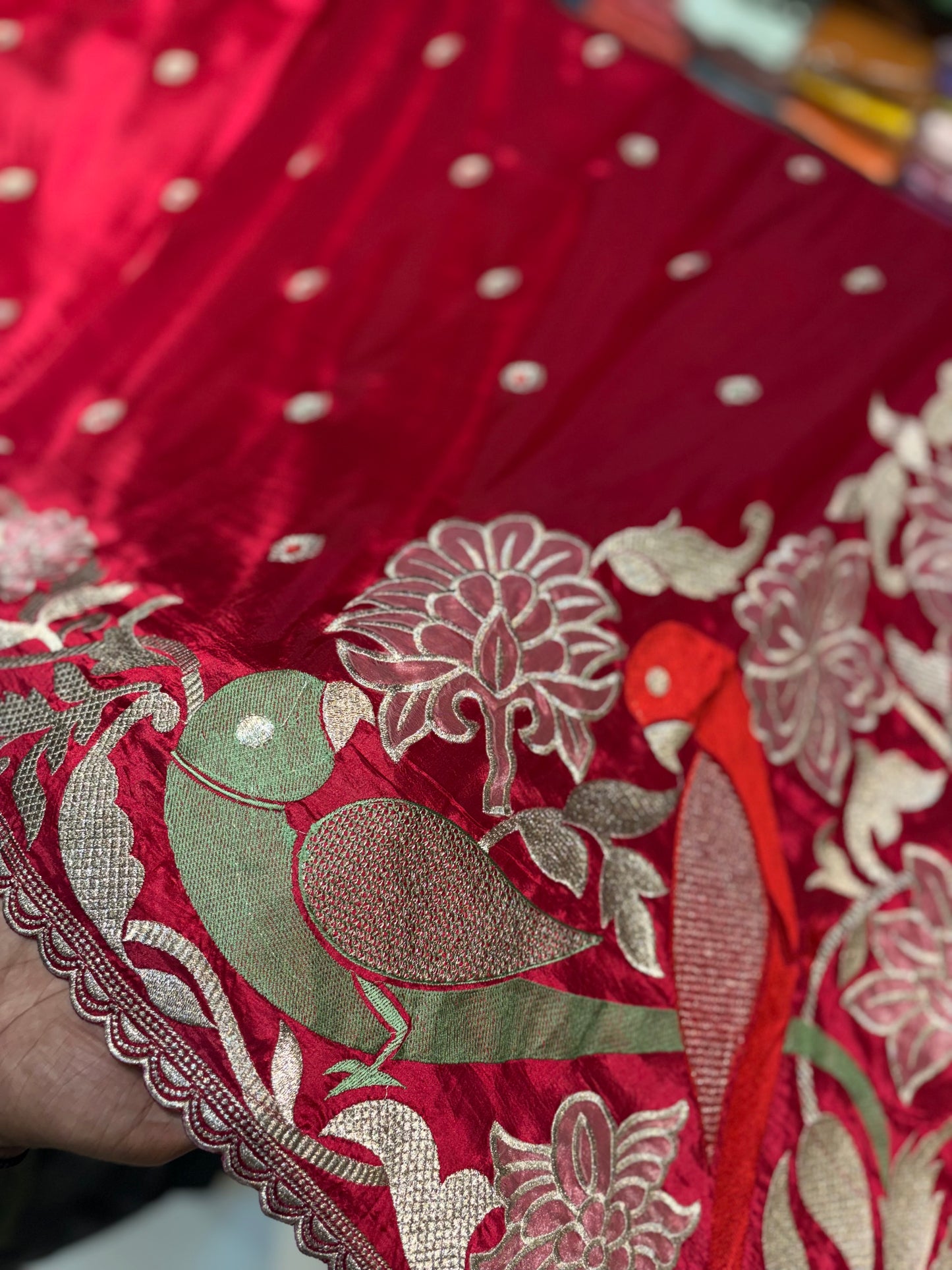 SOFT TUSSUR SILK SAREE WITH EMBROIDERY WORK