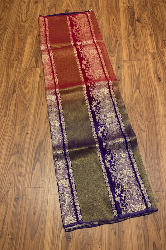 PREMIUM RAW CHINON CREAPE SAREE