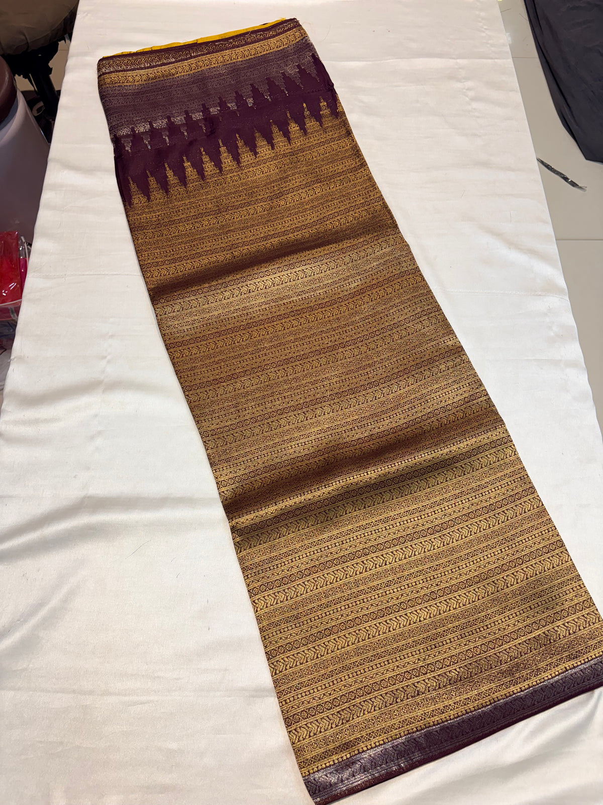 PREMIUM SOFT TEMPLE BROCADE SILK SAREE