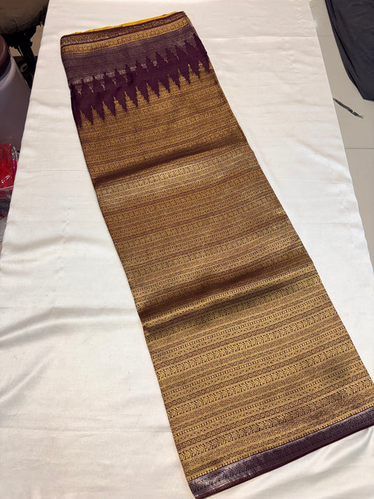 PREMIUM SOFT TEMPLE BROCADE SILK SAREE