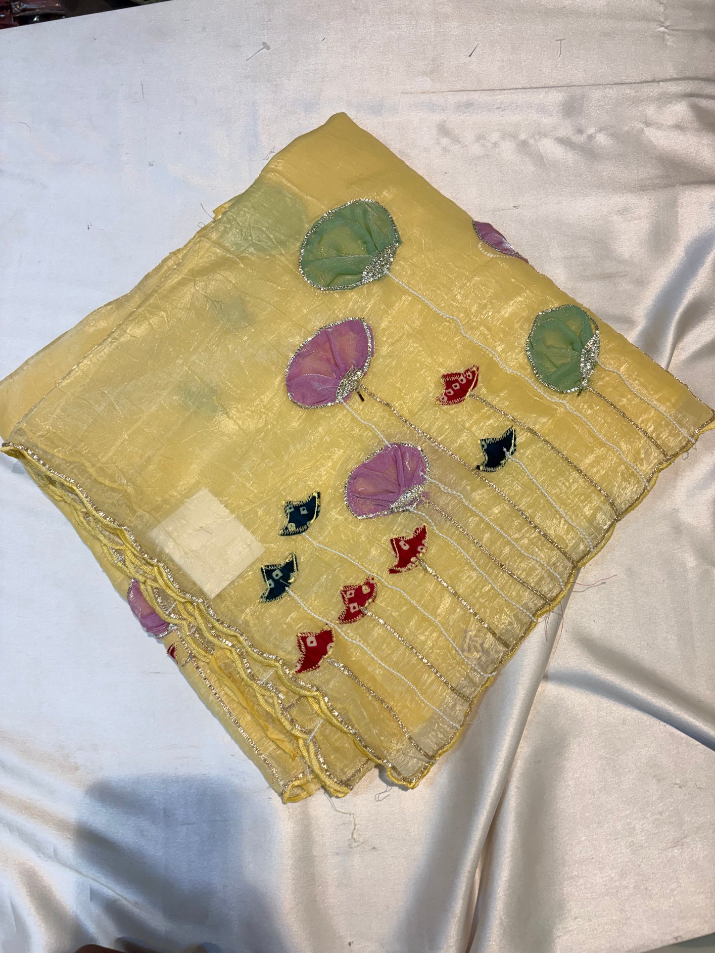 PARTYWEAR SAREE WITH APPLIQUE WORK