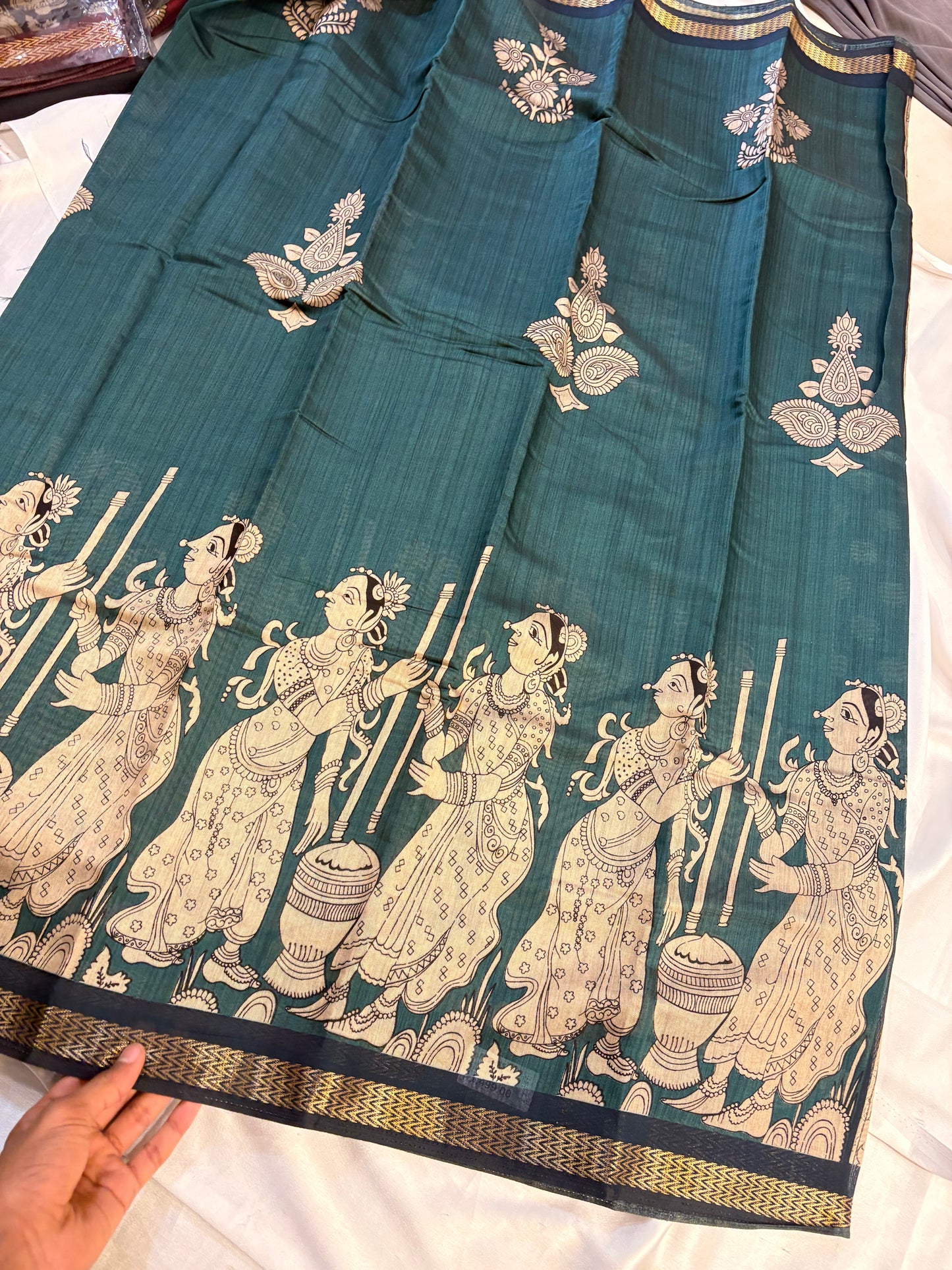 SOFT COTTON SAREE WITH KALAMKARI PRINT