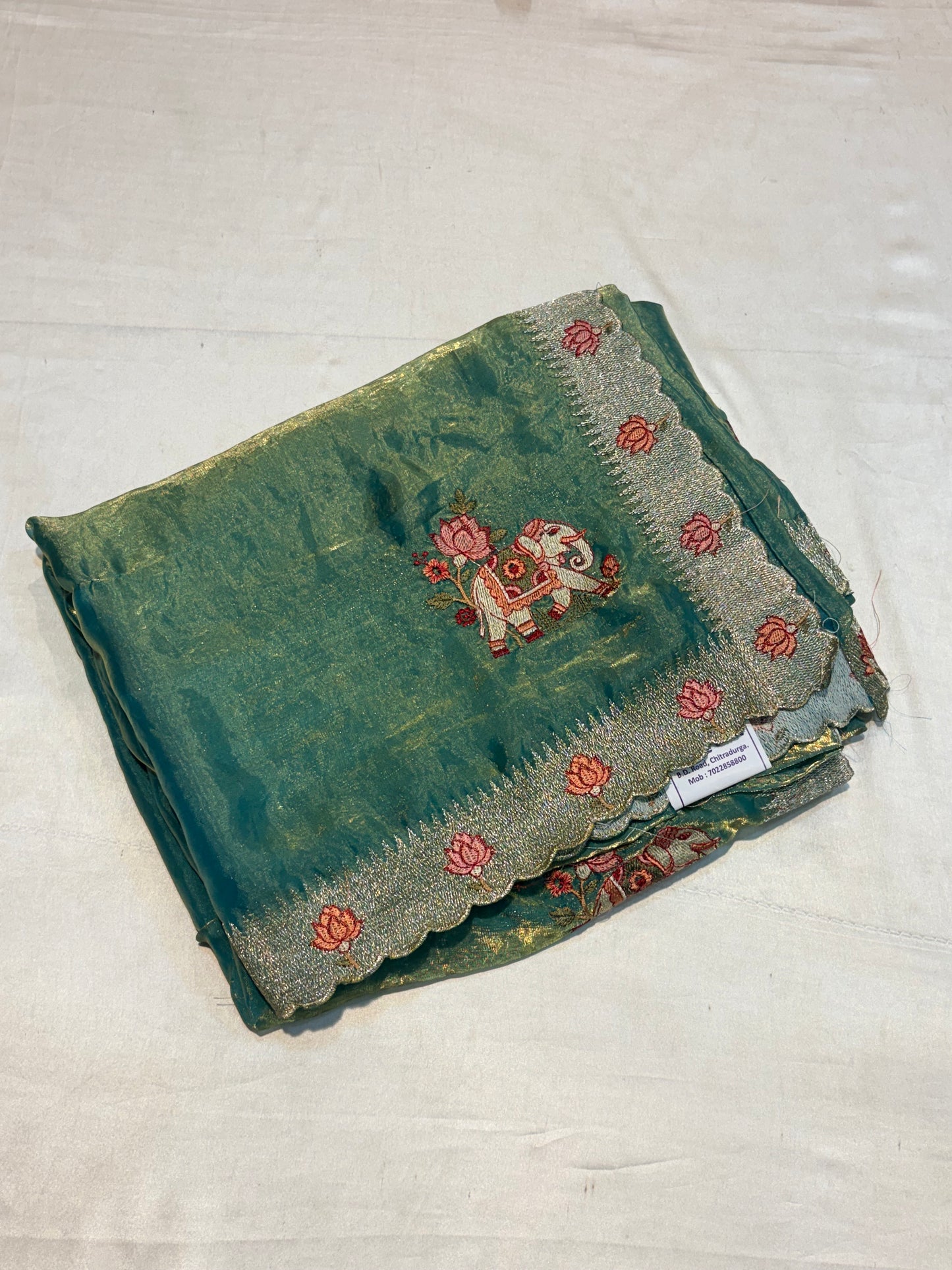SOFT GLASS TISSUE WITH EMBROIDERY WORK