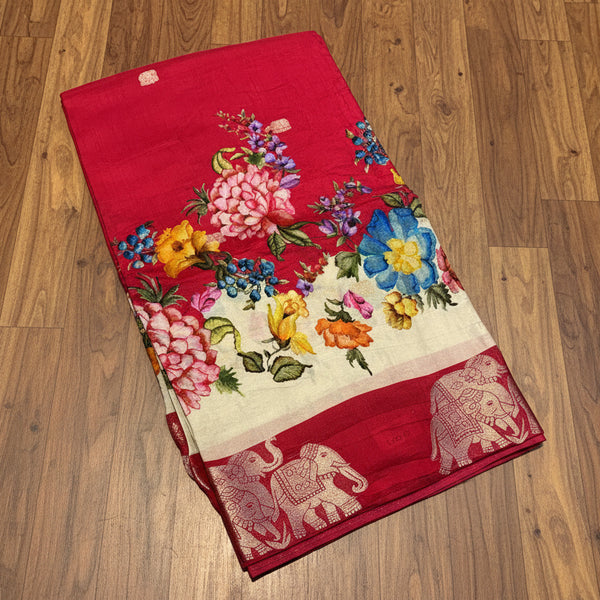 PREMIUM PRINTED MOUNGA SAREE