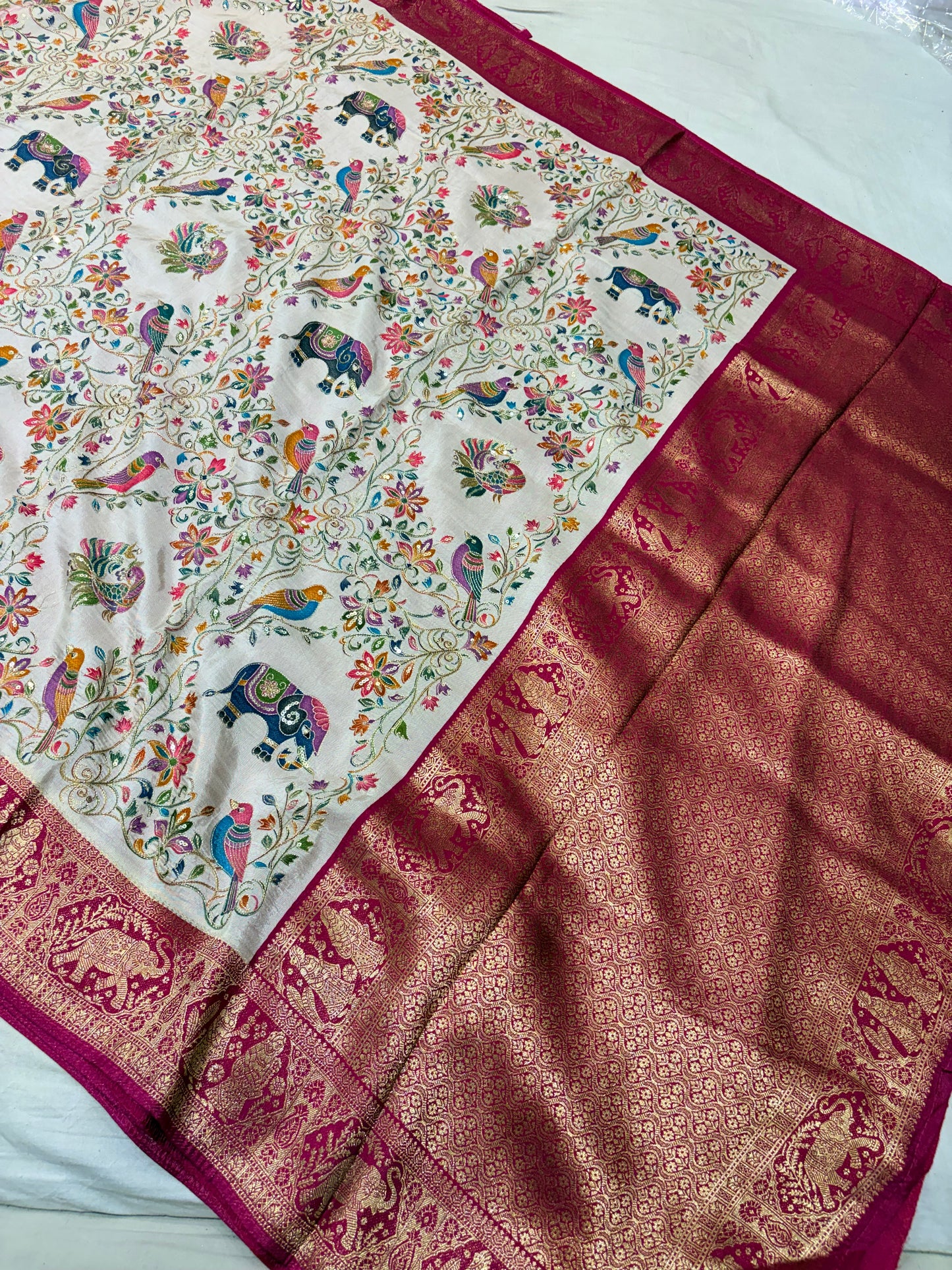 PURE PASHMINA SILK WITH KAATA WORK