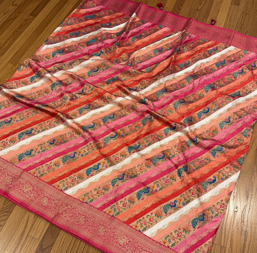 PREMIUM BANARASI PASHMEENA RANGKAT SAREE