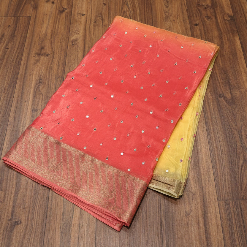 PREMIUM HO CREAPE SILK SAREES WITH MIROR WORK